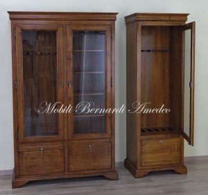 Classic style rifle display cabinet, Italian artisan product